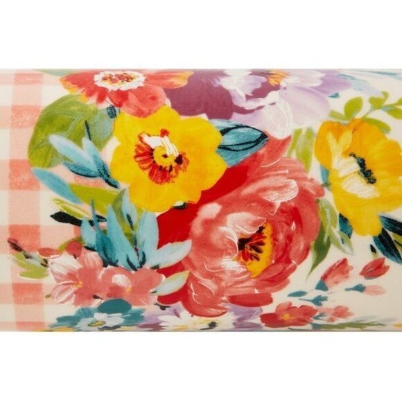 The Pioneer Woman Ceramic Rolling Pin Sweet Romance Blossom w/Acacia Handles NEW - Picture 9 of 12